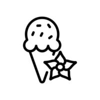 vanilla on ice cream icon vector outline illustration