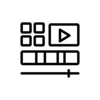 video editing icon vector outline illustration