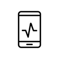 sound wave, phone icon vector. Isolated contour symbol illustration vector