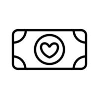 donating money to the icon vector. Isolated contour symbol illustration vector