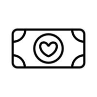 donating money to the icon vector. Isolated contour symbol illustration vector