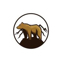 plantilla de vector de logotipo de oso salvaje