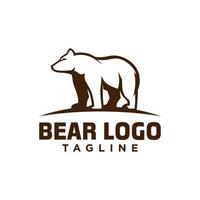 plantilla de vector de logotipo de oso salvaje