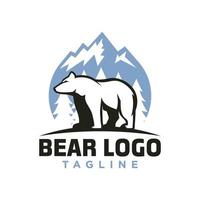 plantilla de vector de logotipo de oso salvaje