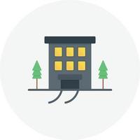 Office Building Flat Circle vector
