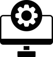 Settings Lcd Glyph Icon vector