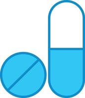 Capsules Line Filled Blue vector