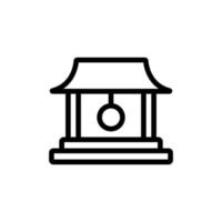 temple bell icon vector outline illustration