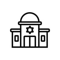 sacred synagogue with towers icon vector outline illustration