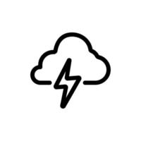 Lightning Storm Hurricane Icon Vector. Isolated contour symbol illustration vector