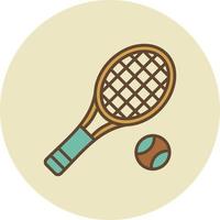 Tennis Filled Retro vector