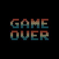 Game over in retro art style vector