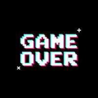 Game over in glitch art style