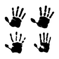 Handprint set silhouette vector on white background