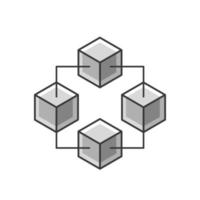 icono de descentralización de tecnología de red blockchain vector