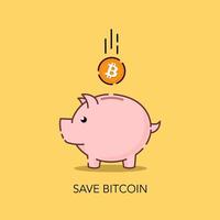 guardar bitcoin sosteniendo bitcoin. preservar el valor de sus activos vector