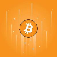 Bitcoin exchange. Blockchain technology. Bitcoin to the moon vector