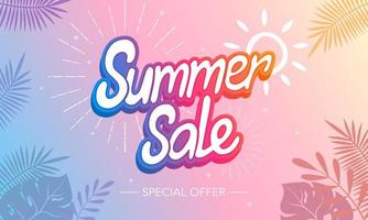 Summer Sale design for a banner. Hot Summer. Holiday, Vacation, Weekend vector