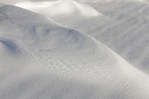 Deep snowdrifts, close up photo