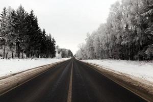 Snow drifts in winter photo