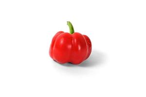red bell pepper isolated on white background photo