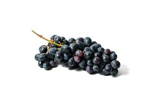 Black grapes isolated on white background photo