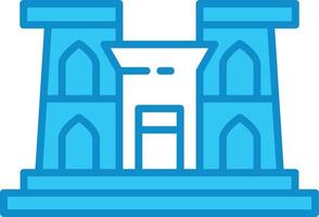 Luxor Temple Line Filled Blue vector