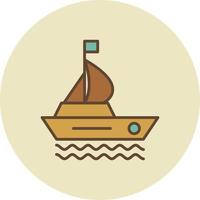 Boat Filled Retro vector