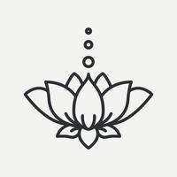 Lotus flower line icon. Symbol of India. Logo for Spa, Yoga Center, Meditation. Vector illustration