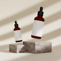 Cosmetic dropper bottle mockup rendering photo