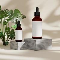 Cosmetic dropper bottle mockup rendering photo