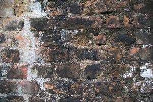 vista detallada de primer plano de las antiguas paredes de ladrillo en la textura de fondo de los edificios históricos foto