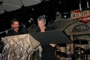 LOS ANGELES, OCT 30 - Malek Akkad, Jamie Lee Curtis at the sCare Foundation Halloween Launch Benefit at Conga Room, LA Live on October 30, 2011 in Los Angeles, CA photo