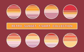 ilustración de diseño de vector de colección de camiseta retro puesta de sol
