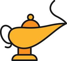 Genie Lamp Line Filled vector