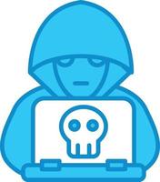 Hacker Line Filled Blue vector