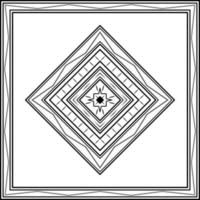 square ornament with square frame on white background. art, line, silhouette, creative and unique style. suitable for symbol, sign, decor, tile, print, wallpaper, card, greeting, wedding and textile vector