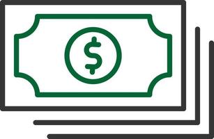 Dollar Note Line Two Color vector