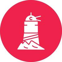 Lighthouse Glyph Circle Multicolor vector