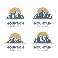 Set of mountain logo design template vector