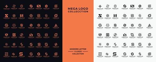 plantilla de logotipo de mega letra s. fondo blanco y negro. íconos para negocios de digital, tecnología, finanzas, lujo, etc.
