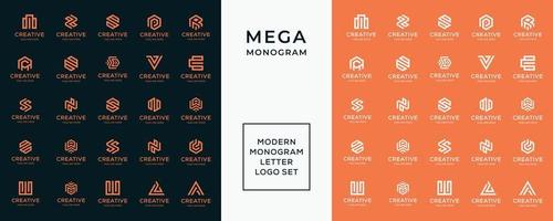 mega colección de logotipos plantilla de diseño de logotipo de monograma az vector