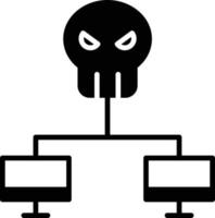 Network Hack Glyph Icon vector