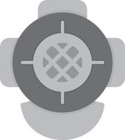 Diving Helmet Flat Greyscale vector