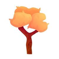 Autumn tree, great design for any purposes. Orange tree for garden forest park. Cartoon vector Isolated illustration. Autumn design.