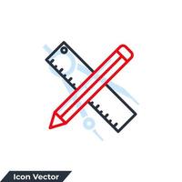 ruler and pencil icon logo vector illustration. measure symbol template for graphic and web design collection