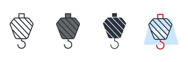 Ilustración de vector de logotipo de icono de gancho de grúa. plantilla de símbolo de gancho para la colección de diseño gráfico y web