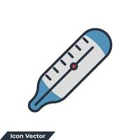 Ilustración de vector de logotipo de icono de termómetro. plantilla de símbolo de medición para la colección de diseño gráfico y web