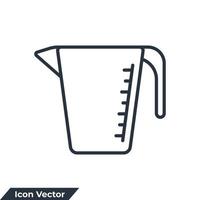 Ilustración de vector de logotipo de icono de taza de medición. plantilla de símbolo de copa para la colección de diseño gráfico y web