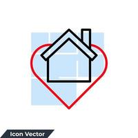 dream house icon logo vector illustration. love and house symbol template for graphic and web design collection